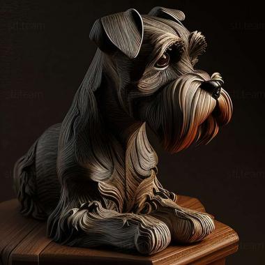 3D model Zwergschnauzer dog (STL)